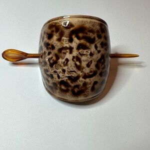 French Atelier Hair Bun Pin Holder Animal Print Accents